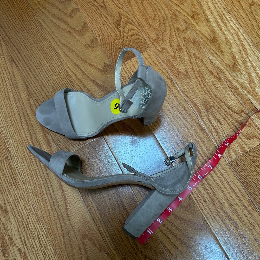Vince Camuto Taupe Block Heel Sandals